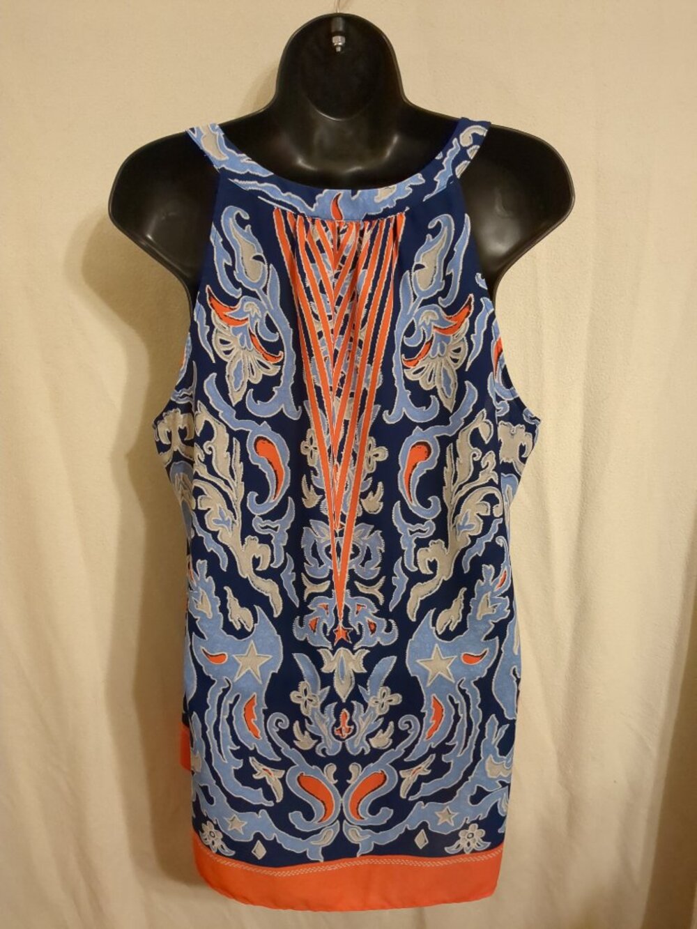 L 🏵💙🏵 Sleeveless Colorful Floral Abstract Tunic Top - Picture 5 of 12